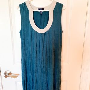 Banana Republic teal and grey scoop neck dress